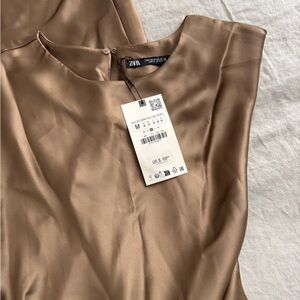 Zara Satin Brown dress